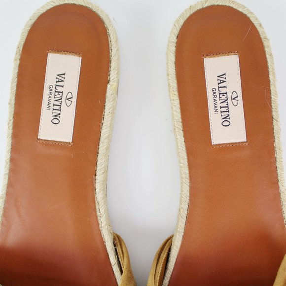 NEW VALENTINO GARAVANI Suede Bow Espadrille Slide Sandal - Picture 10 of 15